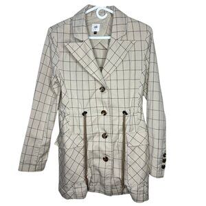 Cabi Windowpane Jacket | Womens Small Blazer | Collared Trench